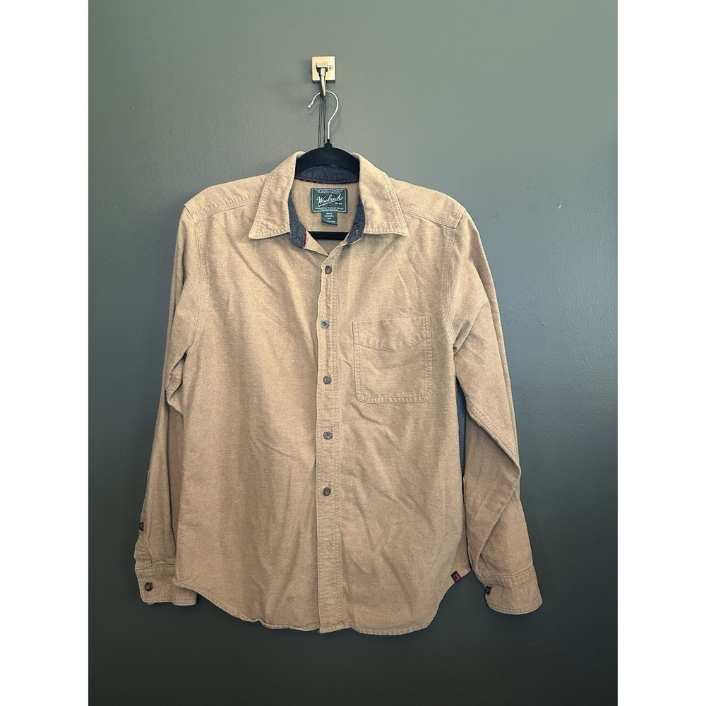 Woolrich Men's Tan Long Sleeve Button Up‎ S Small